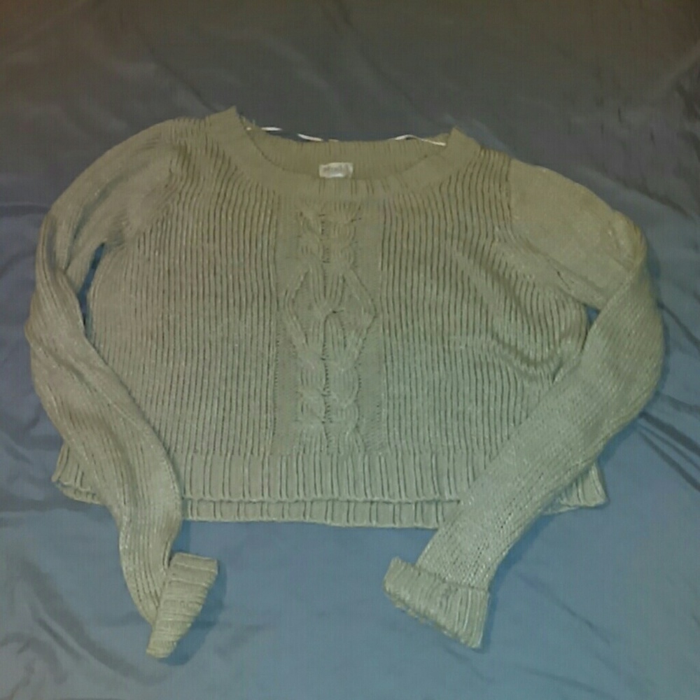 Cropped tan sweater